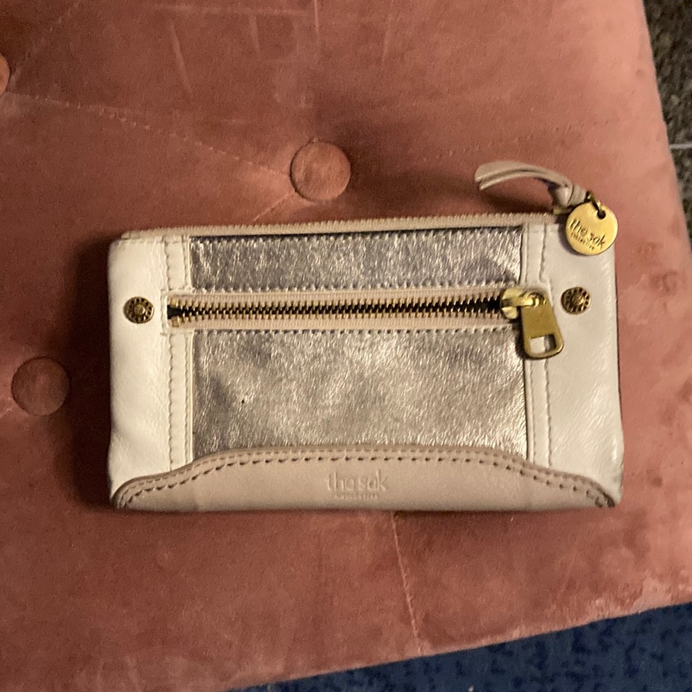 The Sak Gold/Biege Shiny Women’s Wallet Genuine Leather